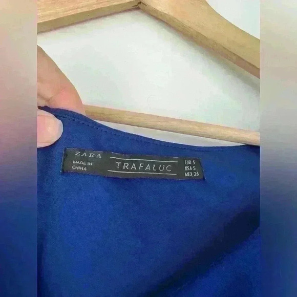 Zara Trafaluc Womens Royal Blue Preppy Prep Skort Romper Girlie Summer Small - Picture 3 of 12